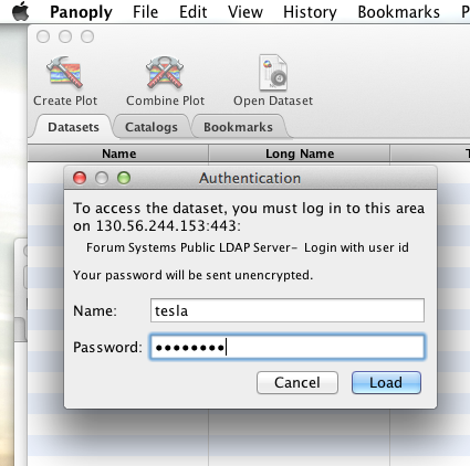 Panoply LDAP Authentication Dialog