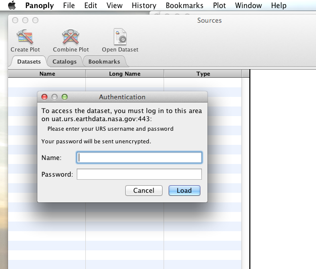 Panoply URS Authentication Dialog