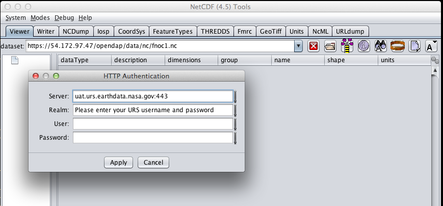 ToolsUI URS Authentication Dialog